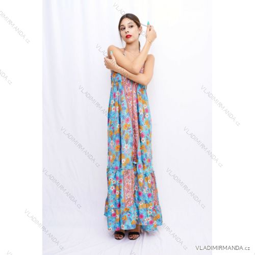 Šaty letní na ramínka dámské (S/M ONE SIZE) ITALSKÁ MÓDA IMPBB22B21841