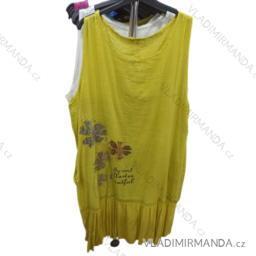 Šaty letní bez rukávu dámská nadrozměr (XL/2XL/3XL ONE SIZE) ITALSKÁ MÓDA IM422553