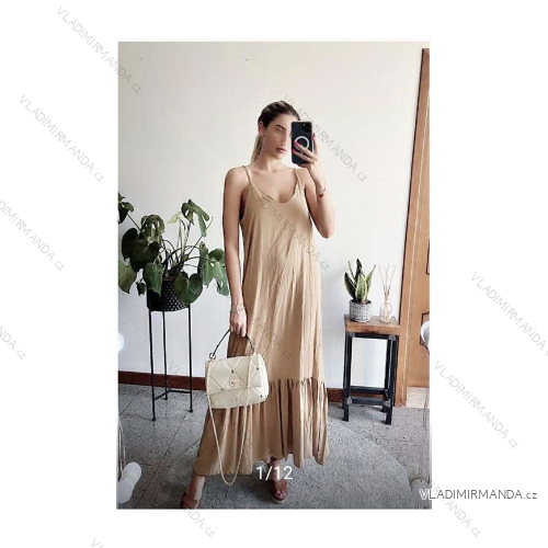 Šaty dlhé letné na ramienka dámske (S/M ONE SIZE) TALIANSKA MÓDA IMPBB22F10678