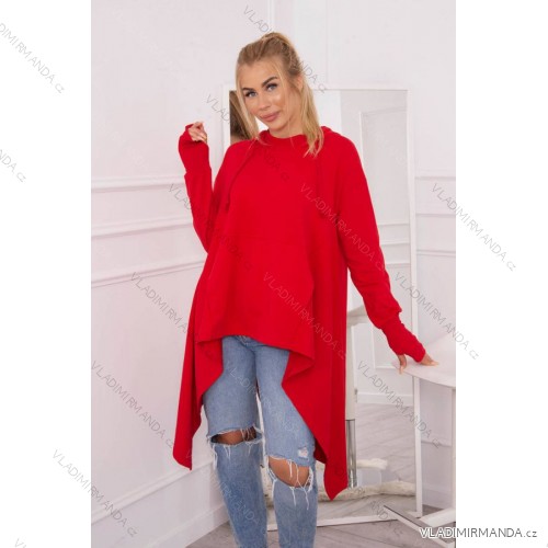 Flared sweatshirt at the bottom, red