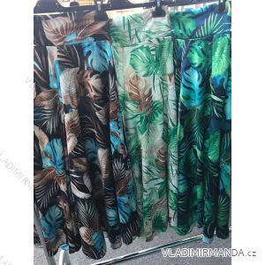 Kalhoty letní dlouhé saténové dámské (S/M ONE SIZE) ITALIAN FASHION IMM22HG4359