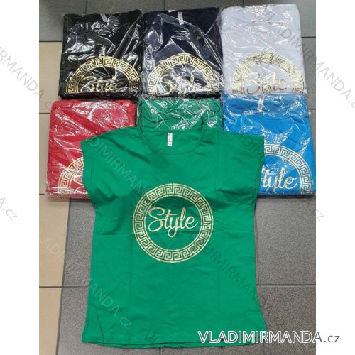 Tričko krátký rukáv dámské nadrozměr (2XL-4XL) TURECKÁ MÓDA TMWG22GYA0825