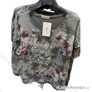 Tunika zaväzovacia krátky rukáv dámska (M/L ONE SIZE) TALIANSKA MÓDA IMN22029