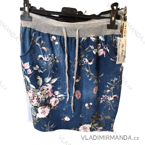 Sukně letní krátká bavlněná dámská nadrozměr (XL/2XL ONE SIZE) ITALSKÁ MÓDA IMN22049