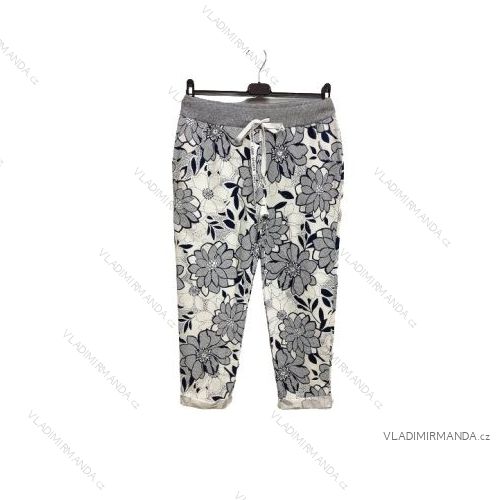 Kalhoty letní dlouhé dámská (S/M ONE SIZE) ITALSKÁ MÓDA IMPDY222XFH0375