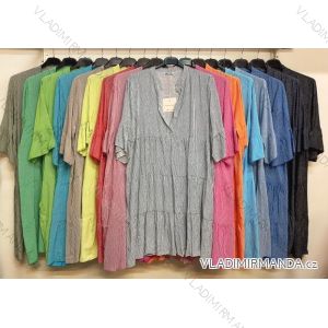 Košile prodloužená/šaty letní košilové 3/4 rukáv dámské proužek (S/M ONE SIZE) ITALSKÁ MÓDA IMP16822A6076