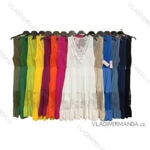 Kalhoty letní dlouhé dámská (S/M ONE SIZE) ITALSKÁ MÓDA IMPDY222XFH0375