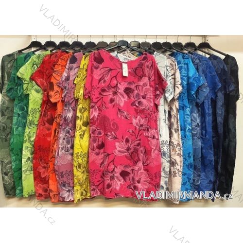 Kalhoty letní dlouhé dámská (S/M ONE SIZE) ITALSKÁ MÓDA IMPDY222XFH0375