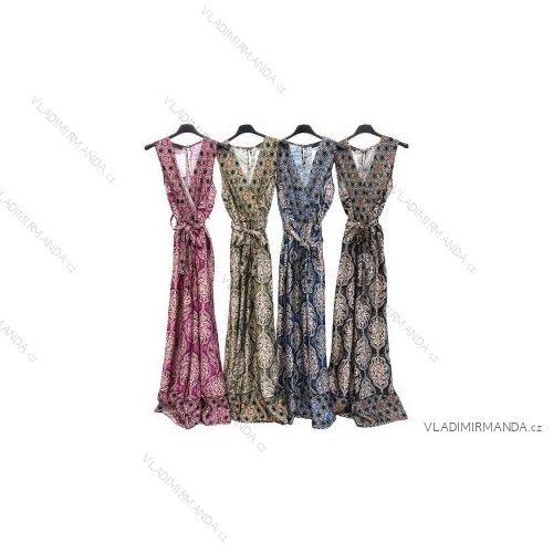 Šaty letní bez rukávu dámské (S/M ONE SIZE) ITALSKÁ MÓDA IMPLM221555