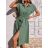 Šaty košeľové krátky rukáv dámske (S/M/L/XL ONE SIZE) TALIANSKA MÓDA IMD225244 mintová