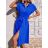 Šaty košeľové krátky rukáv dámske (S/M/L/XL ONE SIZE) TALIANSKA MÓDA IMD225244 mintová
