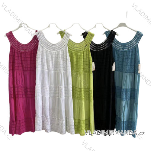 Šaty letní bez rukávu dámské (S/M ONE SIZE) ITALSKÁ MÓDA IMWK222858