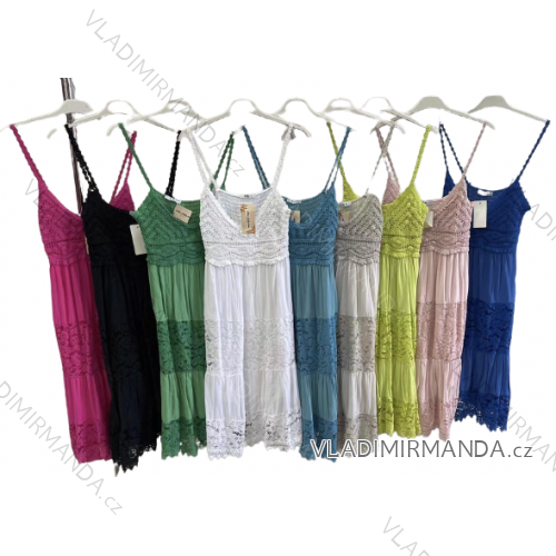 Sommerkleid aus Spitze mit Riemchen für Damen (Einheitsgröße S/M) ITALIAN FASHION IMWK222859