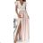 Langes, elegantes, kurzärmliges Sommerkleid für Damen (Einheitsgröße S/M) ITALIAN FASHION IMWB22087