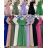Women's Long Summer Carmen Dress (S/M ONE SIZE) ITALIAN FASHION IMWB22092