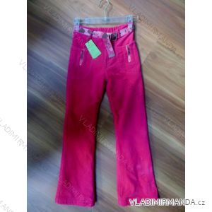 Kalhoty teplé manžestrové s flaušem dětské a dorost dívčí (4-14 let) BENHAO BH-01-034