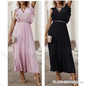 Šaty dlhé elegantné šifónové bez rukávov dámske (S/M ONE SIZE) TALIANSKA MÓDA IMWB22121