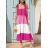 Women's Oversized Bow Tie Dress (S / M / L / XL / 2XL ONE SIZE) ITALIAN FASHION IMD22493 pink S / L