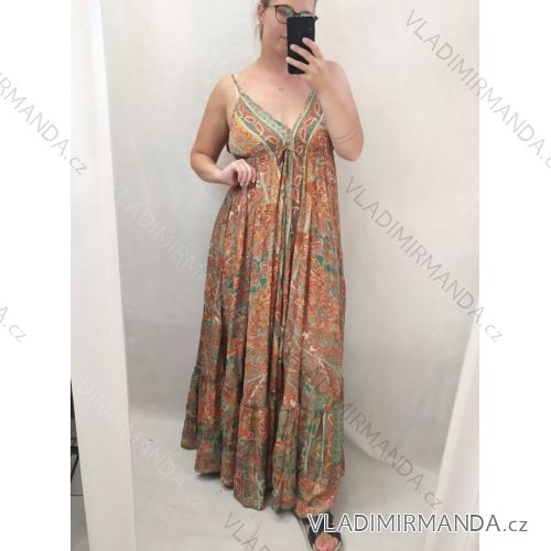 Šaty letní na ramínka dámské (S/M ONE SIZE) ITALSKÁ MÓDA IMPBB22B21841