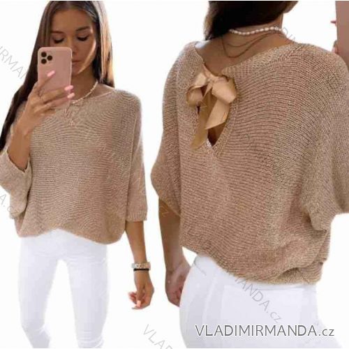 Svetr tenký dlouhý rukáv dámský (S/M ONE SIZE) ITALSKÁ MÓDA IMWC222862