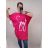 Šaty oversize krátký rukáv joy dámské nadrozměr (4XL/5XL ONE SIZE) ITALSKÁ MÓDA IM422227 tmavě růžová 4XL/5XL