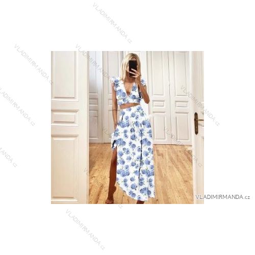 Súprava letná dlhá sukňa a top bez rukávov dámske (S/M ONE SIZE) TALIANSKA MÓDA IMPBB22B1963/6181