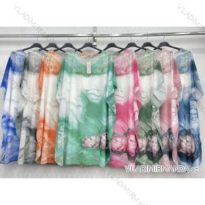 Summer Chiffon Oversize Short Sleeve Women's Plus Size Dress (L/XL/2XL ONE SIZE) ITALIAN FASHION IMWC222983