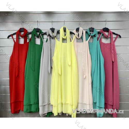 Women's Sleeveless Summer Chiffon Dress (S/M ONE SIZE) ITALIAN FASHION IMWG222994