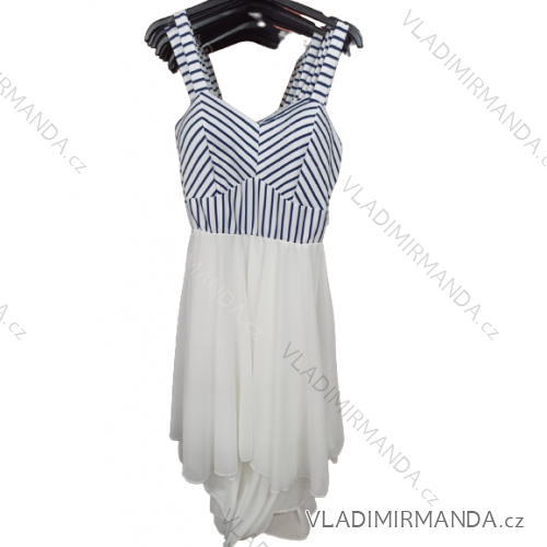 Šaty letné na ramienka dámske prúžok (S/M ONE SIZE) TALIANSKA MÓDA IM722131