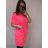 Šaty oversize krátký rukáv dámské nadrozměr (4XL/5XL ONE SIZE) ITALSKÁ MÓDA IM422026/DR