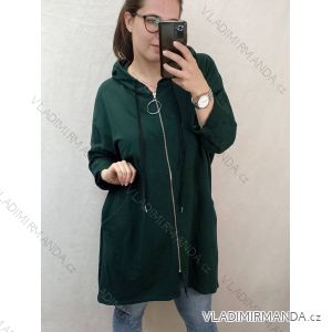 Mikina na zip s kapucí dámská (2XL/3XL ONE SIZE) ITALSKÁ MÓDA IM422452