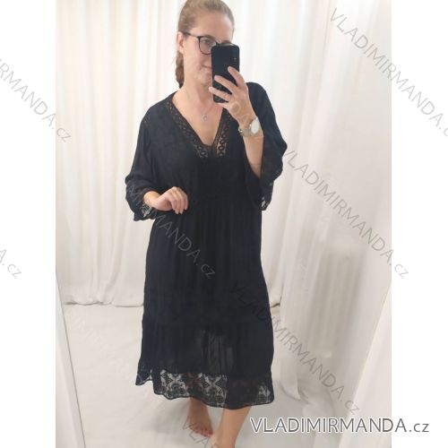 Šaty letní krajkové krátký rukáv dámská (XL/2XL/3XL ONE SIZE) ITALSKÁ MÓDA IMP1682221121
