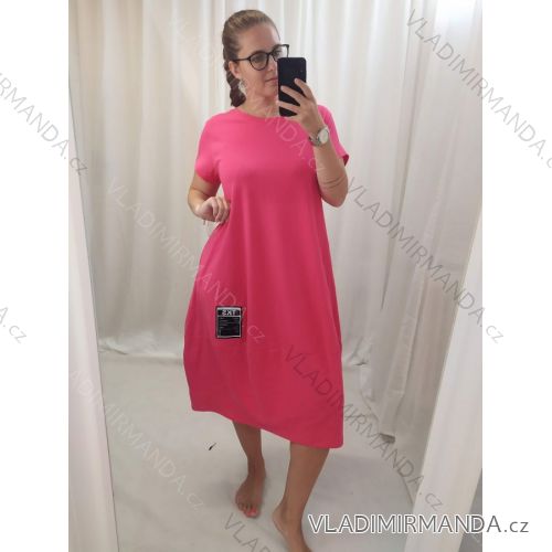 Women's Oversized Cotton Short Sleeve Dress (XL / 2XL ONE SIZE) ITALIAN FASHION IMWB222504