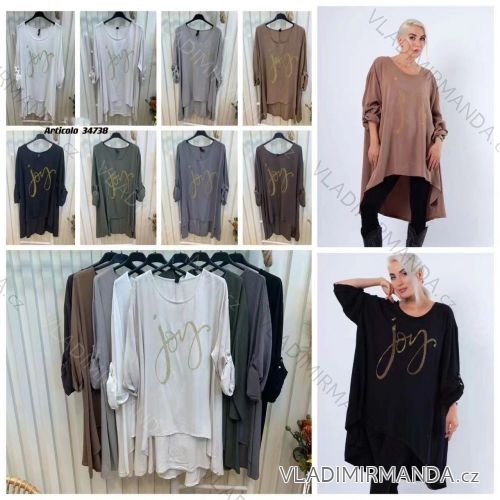 Šaty letný dlhý rukáv dámske (S/M ONE SIZE) TALIANSKA MÓDA IMPLI2234738