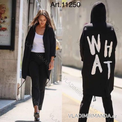 Langärmliger Baumwoll-Cardigan mit Kapuze für Damen (Einheitsgröße S/M) ITALIAN FASHION IMPLI2211250WHAT