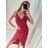 Šaty letní na ramínka dámské (S/M ONE SIZE) ITALSKÁ MÓDA IMPSH226357/DR -   tmavě růžová -   S/M