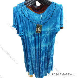 Šaty letní krátký rukáv dámské nadrozměr (L/XL/2XL ONE SIZE) INDICKÁ MÓDA IMB22185