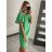 Women's Short Sleeve Summer Dress (S / M ONE SIZE) ITALIAN FASHION IMWOP22OP028 Green M / L