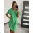 Women's Short Sleeve Summer Dress (S / M ONE SIZE) ITALIAN FASHION IMWOP22OP028 Green M / L