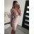 Elegant women's long sleeve dress with belt (uni s / m) ITALIAN FASHION IM919960