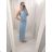 Women's Long Flared Dress Carmen Shoulders (S / M ONE SIZE) ITALIAN FASHION IMWA221622 M / L Neon green