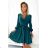 339-2 BINDY Feminine dress with a neckline - green