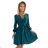 339-2 BINDY Feminine dress with a neckline - green