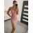 Šaty elegantní mini na ramínka dámské (S/M ONE SIZE) ITALSKÁ MÓDA IM322105