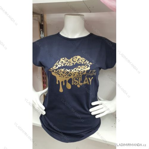 Tričko krátký rukáv dámské (M-XL) TURECKÁ MÓDA TMWG22GYA0170