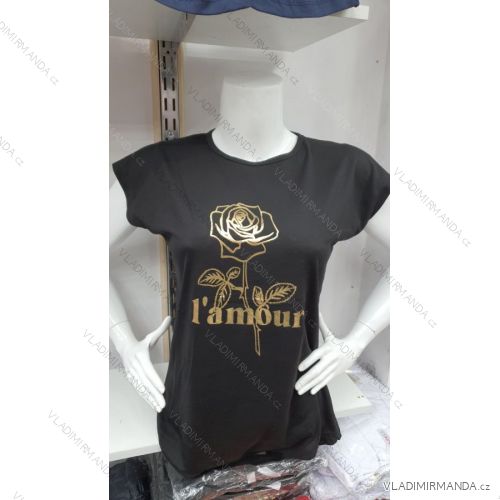 Tričko krátky rukáv dámske (M-XL) TURECKÁ MÓDA TMWG22GYA0888