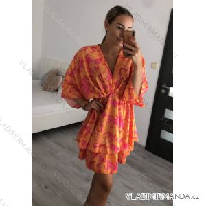 Šaty letný dlhý rukáv dámske (S/M ONE SIZE) TALIANSKA MÓDA IMWG222315