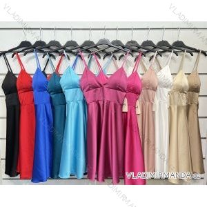 Šaty elegantní společenské na ramínka dámské (S/M ONE SIZE) ITALSKÁ MÓDA IMPSH222086