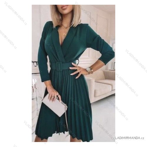 Šaty elegantný dlhý rukáv dámske (S/M/L ONE SIZE) TALIANSKA MÓDA IMWB22222