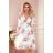 388-2 FRANCES - chiffon dress with a neckline - mallow pattern